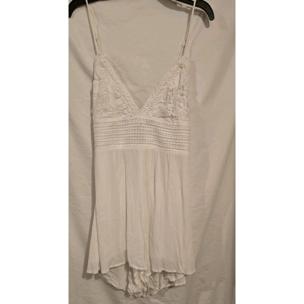 Garage womens white cage back romper dress size S